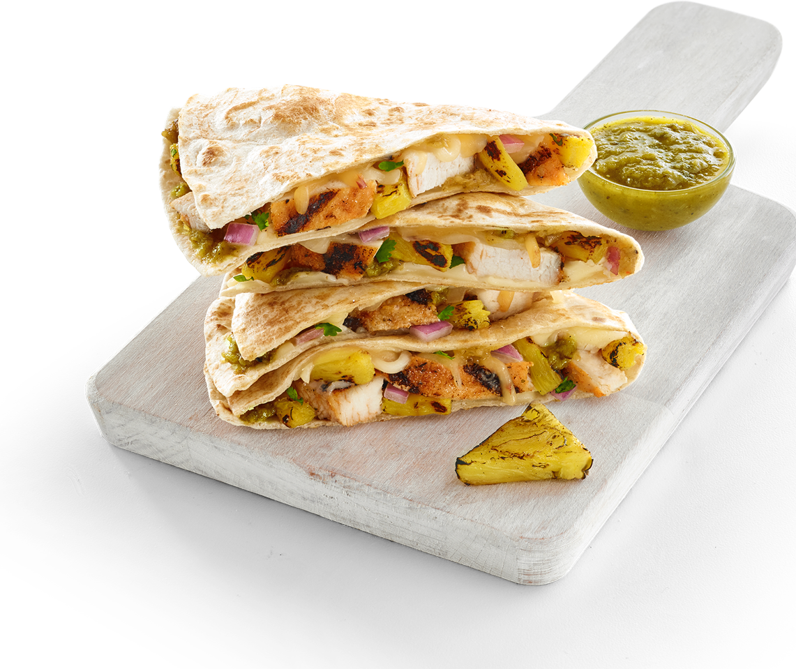 Island Chicken Quesadilla - Tropical Smoothie Cafe Quesadillas (1141x959), Png Download