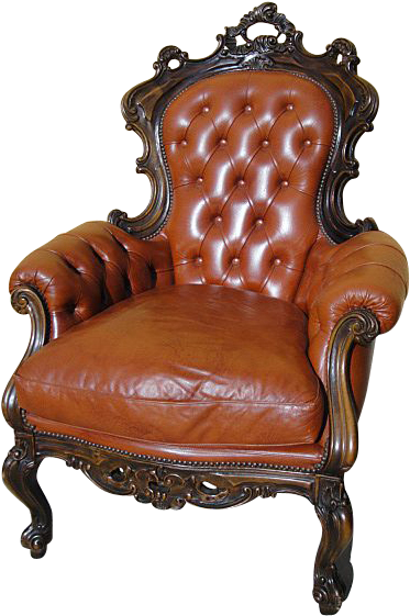 Antique Furniture Italian Antique Leather High Back - Wing Chair (566x566), Png Download