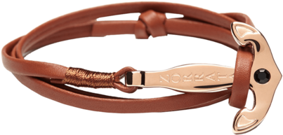 Rose Gold Anchor Brown Strap - Strap (640x960), Png Download