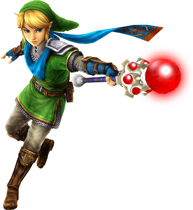 Legend Of Zelda - Hyrule Warriors Link Fire Rod (627x682), Png Download