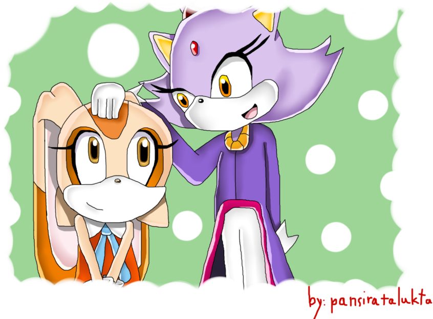 Blaze The Cat And Cream The Rabbit By Pansiratalukta-d56k13w - Cream The Rabbit And Blaze The Cat (900x675), Png Download