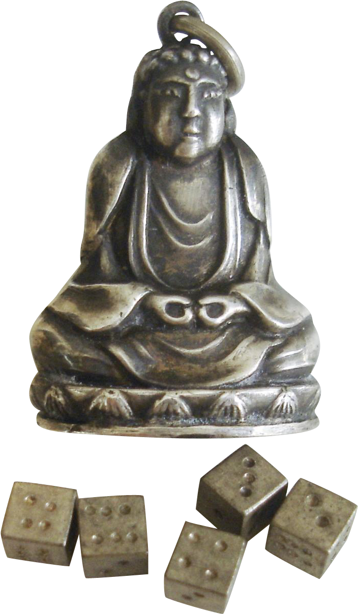 A Very Rare Buddha Charm With A Secret Compartment - Buddha With Dice (1207x1207), Png Download