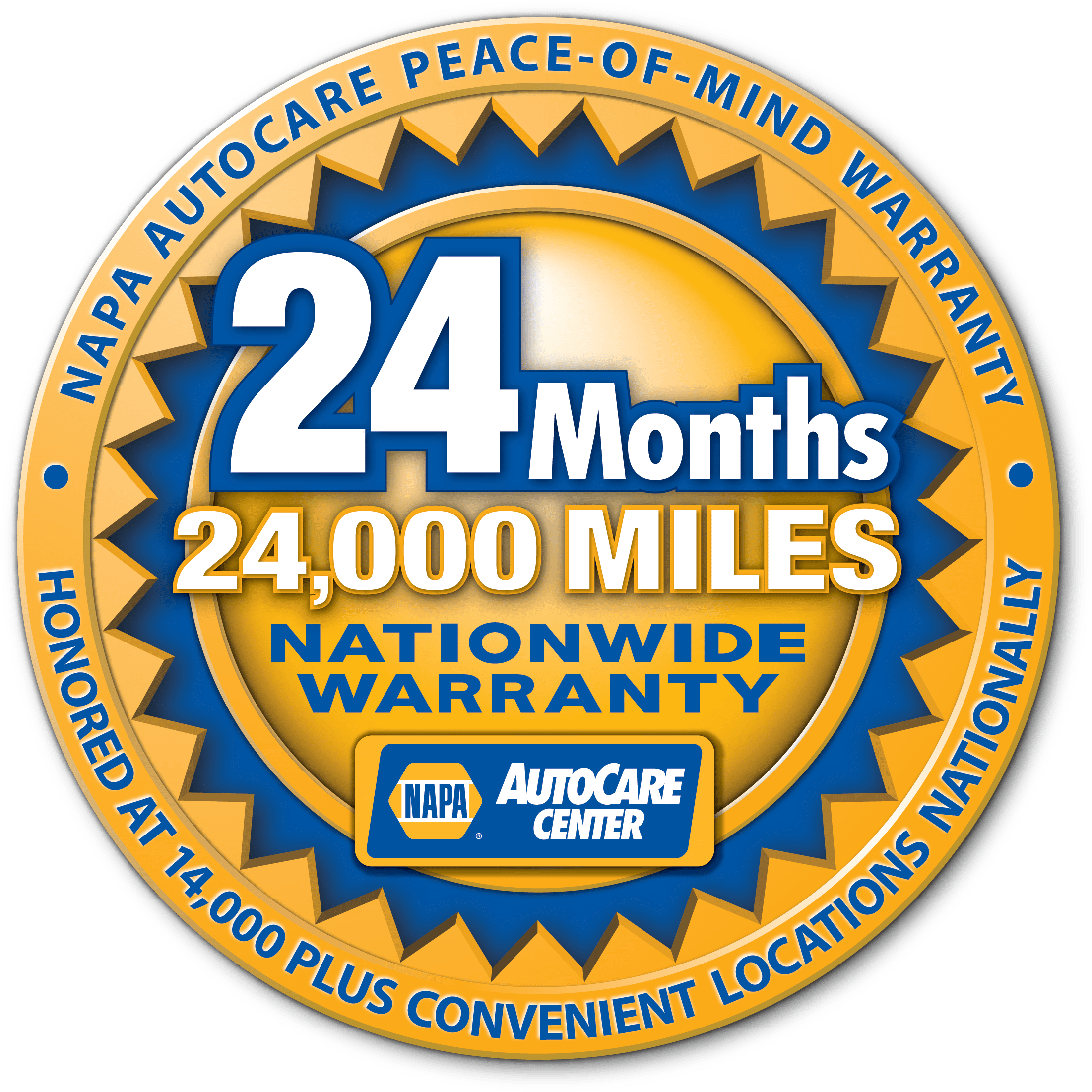 Napa 24 Month Warranty (2214x2214), Png Download
