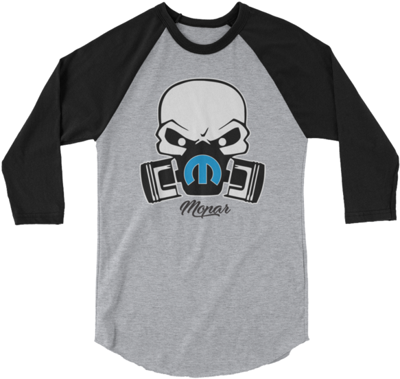 Mopar Skull 3/4 Sleeve Raglan Shirt (600x600), Png Download