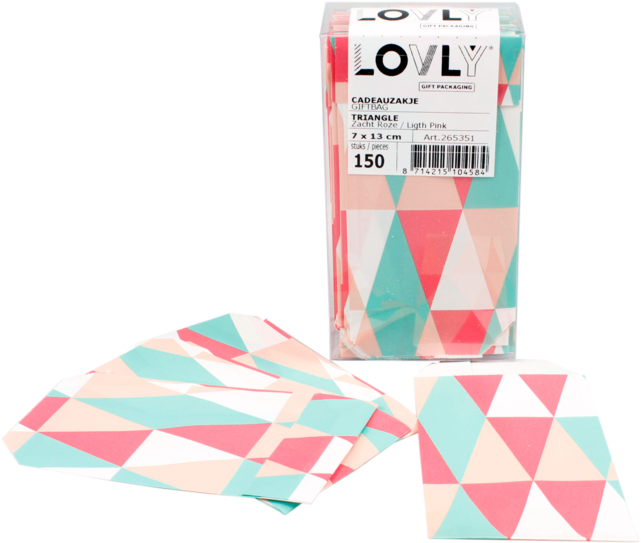 Lovly® Bag, Gift Bags, Paper, 7x13cm, Triangle Licht - Lovly Zak, Fourniturenzak, Papier, 7x13cm, Triangle, (640x640), Png Download