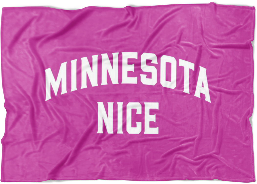 Minnesota Nice Block Fleece Blanket In Pink And White (1060x1060), Png Download