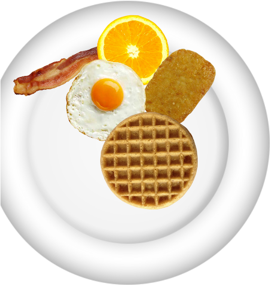 Breakfast Plate - Bacon Strip (598x598), Png Download