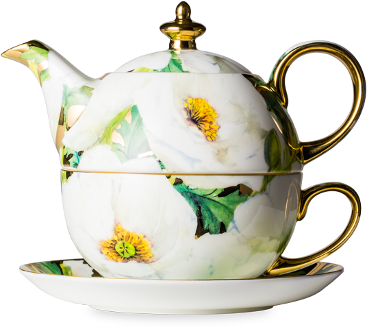 White Poppy Luscious Tea For One - Teapot For One T2 (555x555), Png Download