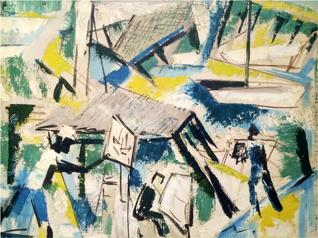 American Modernist Abstract Painting “men At The Dock” - Modern Art (1400x1400), Png Download