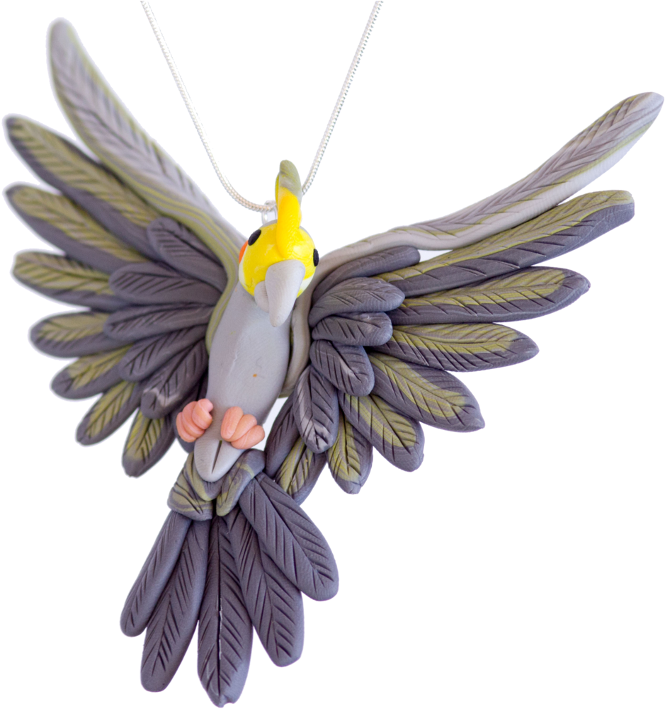 Handcrafted Cockatiel Necklace - Cockatiel Transparent (1024x1087), Png Download