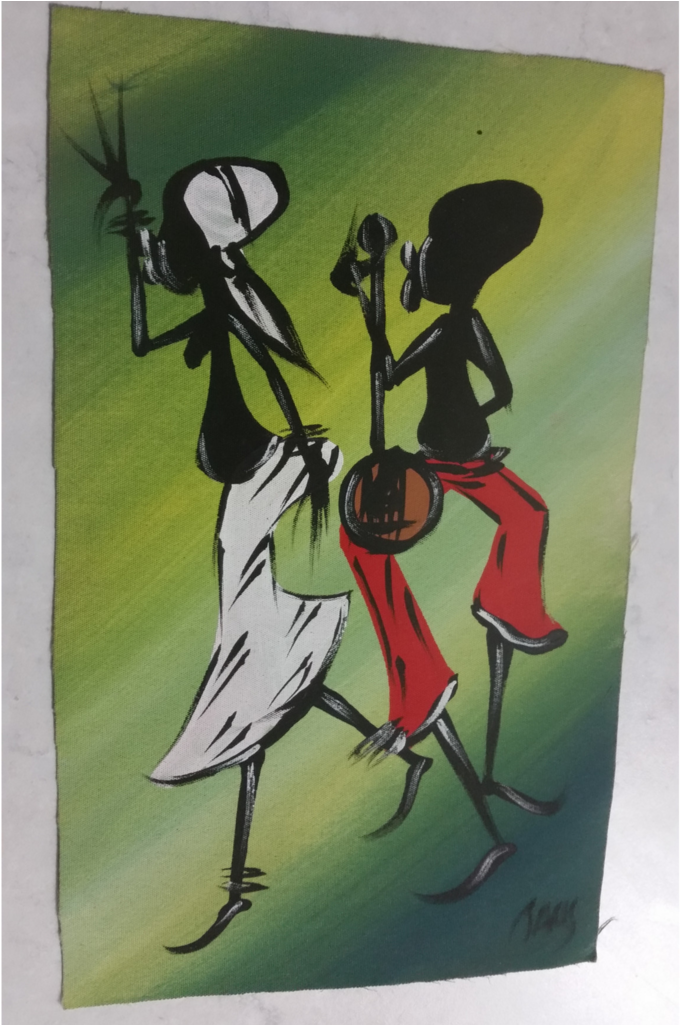 African Young Dancers Miniature Original Painting - Beadwork (1024x1024), Png Download