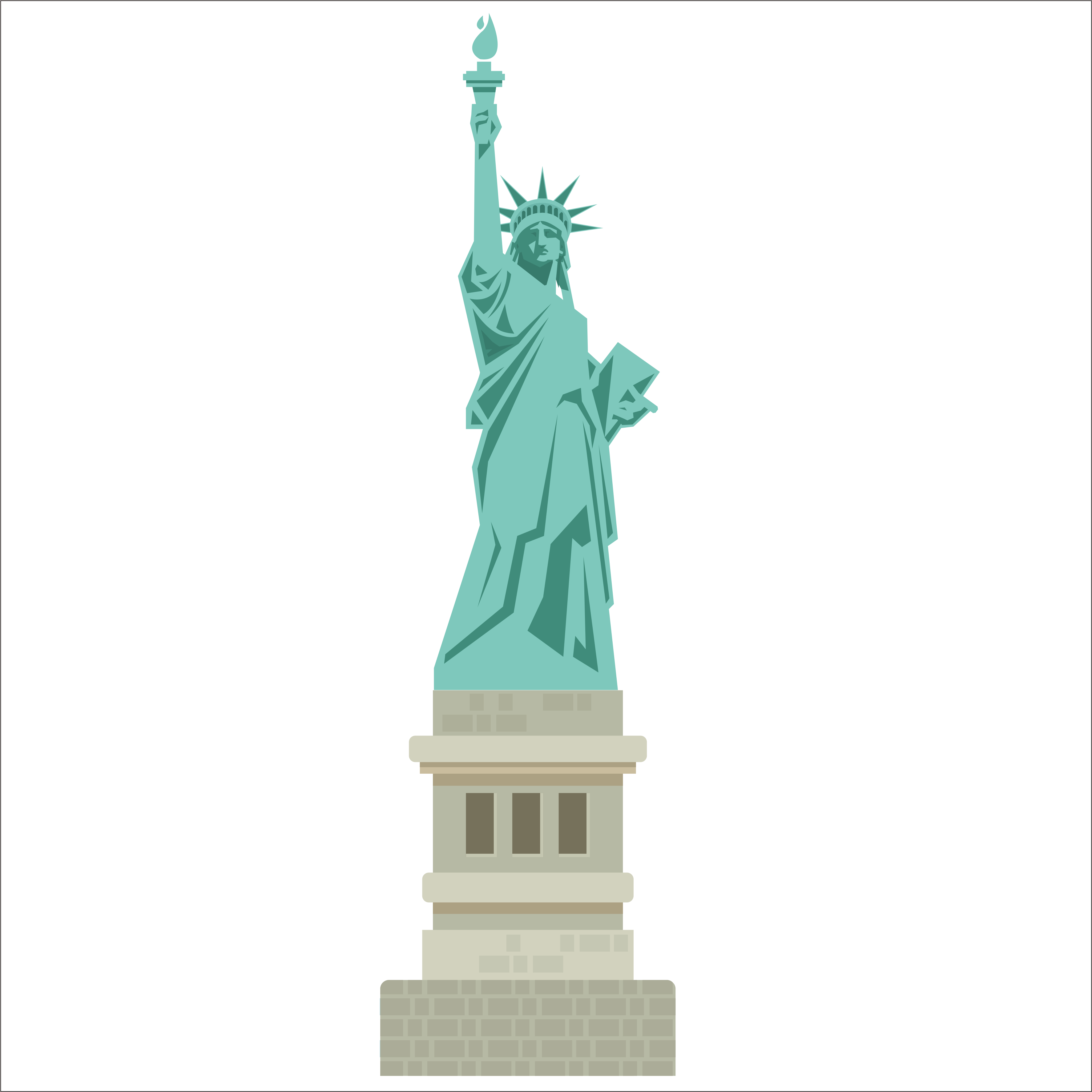Png Statue Of Liberty Image Free Library - Statue Of Liberty Vector Png (3547x3547), Png Download