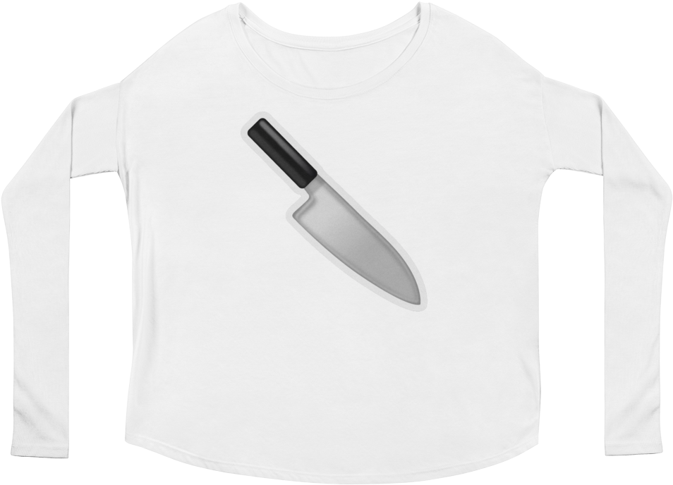 Women's Emoji Long Sleeve T-shirt - Throwing Knife (1000x1000), Png Download