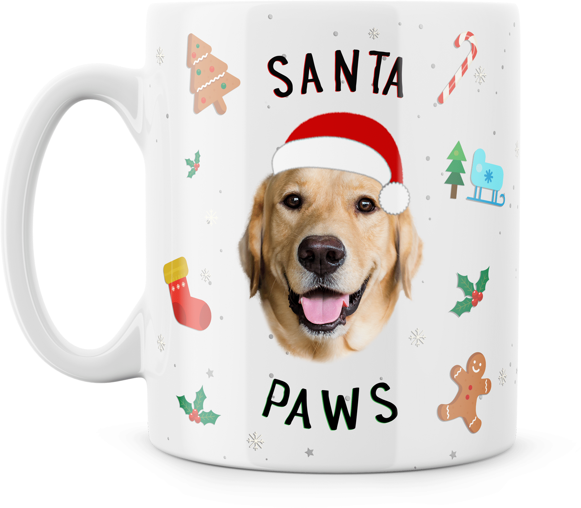 Santa Paws Mug Hat - Dog (2000x2000), Png Download