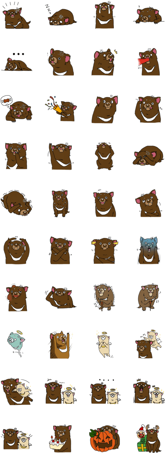 สติ๊กเกอร์ไลน์ Tasmanian Devil - Lilo & Stitch (562x1500), Png Download