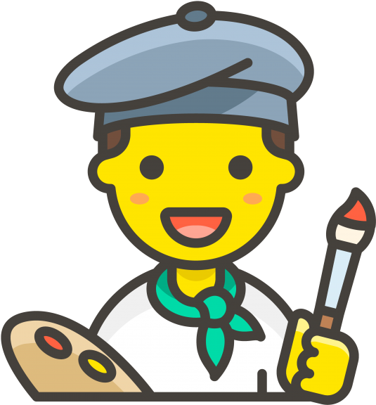 Painter Man Emoji - Artist Icon Png (866x650), Png Download
