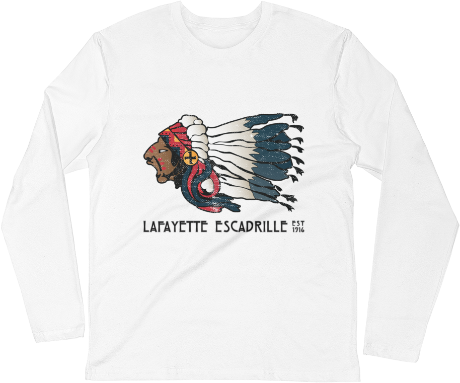 Lafayette Escadrille Fitted Long Sleeve - Long-sleeved T-shirt (1000x1000), Png Download
