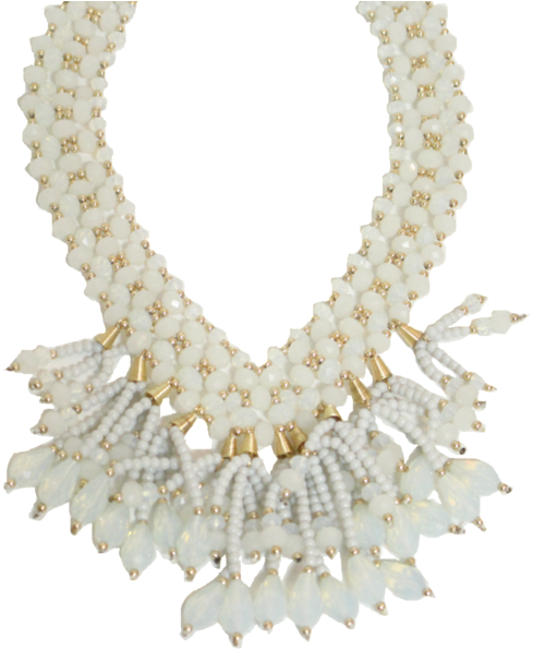 Statement Crystal Tassel Necklace (600x600), Png Download