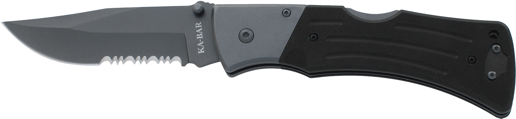 Ka-bar 3063 Mule Folder Serrated (1800x446), Png Download