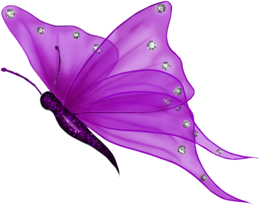 Butterfly Purple Wings Silver Wingedcreatures Shimmer - Transparent Background Butterfly Clipart (1024x801), Png Download