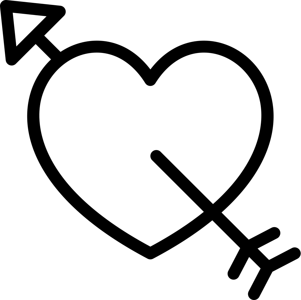 Png File Svg - Heart With Arrow Through (981x980), Png Download