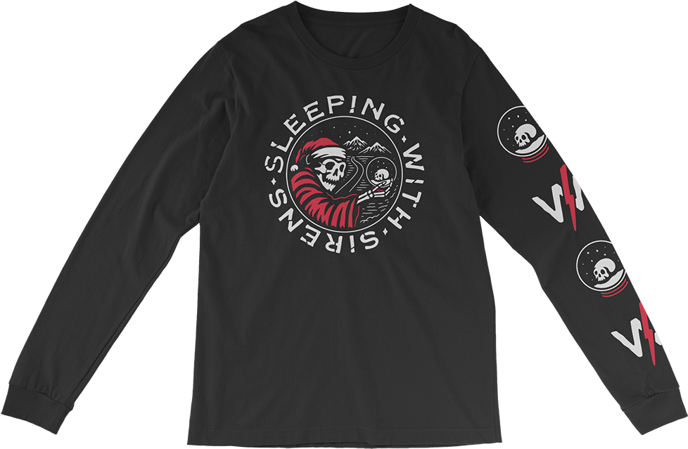 Black Crewneck Long Sleeve Featuring A Sleeping With - Hollywood Undead Comic Shirt (1000x1000), Png Download