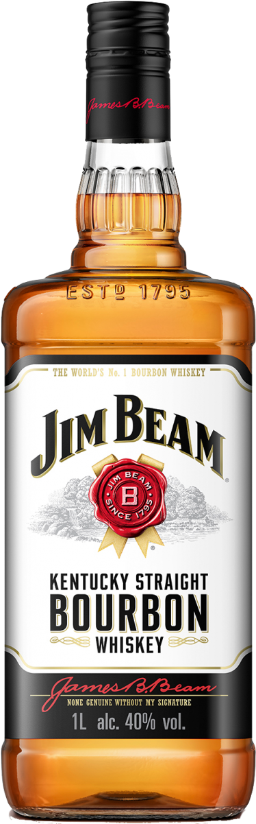 Jim Beam Kentucky Straight Bourbon Whiskey 40% Vol - Jim Beam White 1 Litre (900x1200), Png Download