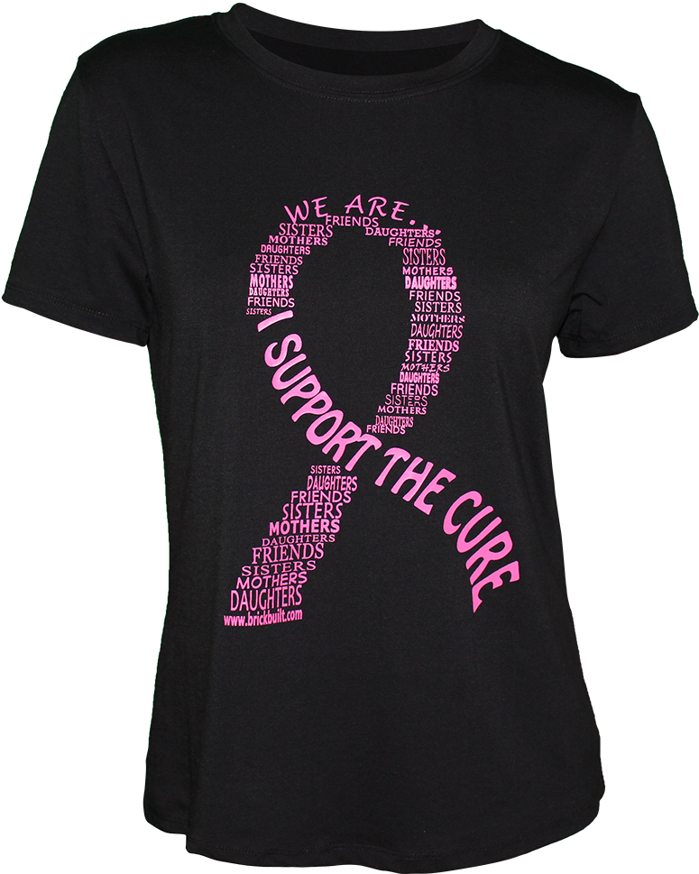 "i Support The Cure" Breast Cancer T-shirt (819x1024), Png Download