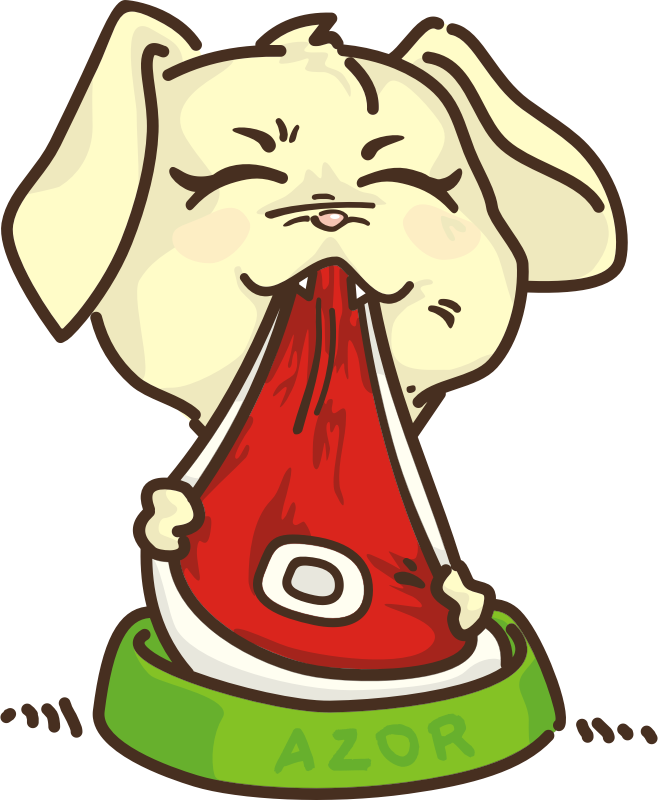 Free - Cartoon Dog Eating Meat (658x800), Png Download