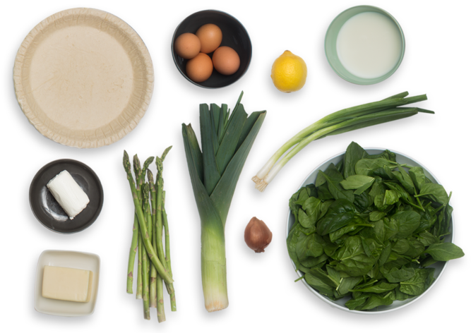 Asparagus & Fontina Quiche With Leek & Spinach-goat - Quiche (700x477), Png Download