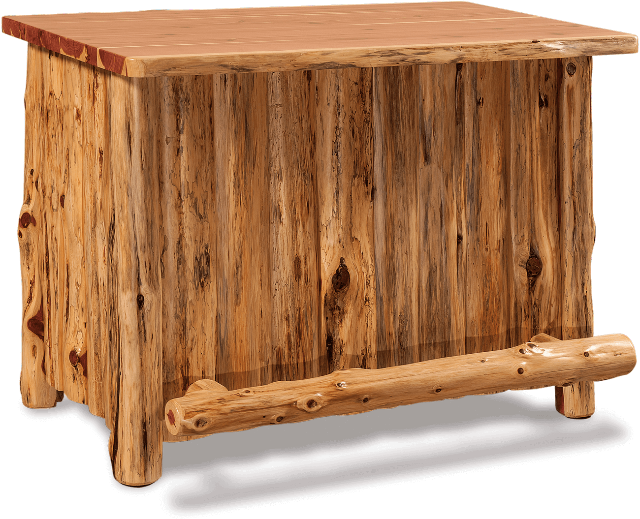 Kitchen Island Log Furniture In - Kitchen Island With Cedar Wood (1300x1055), Png Download