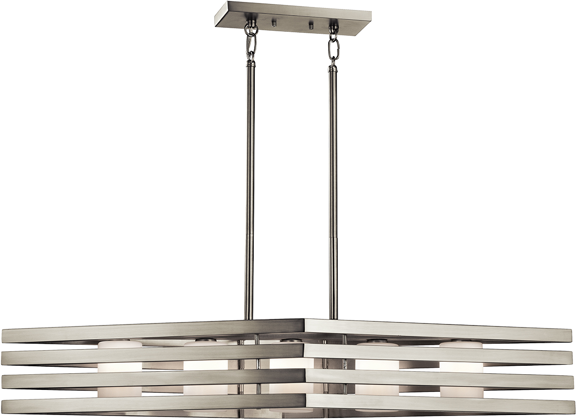 Loading Zoom - Kichler Linear Chandelier 43687 In Brushed Nickel (1200x1200), Png Download