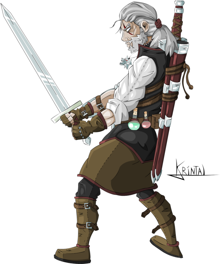 Geralt De Riv Png - Geralt De Riv Drawing (878x910), Png Download