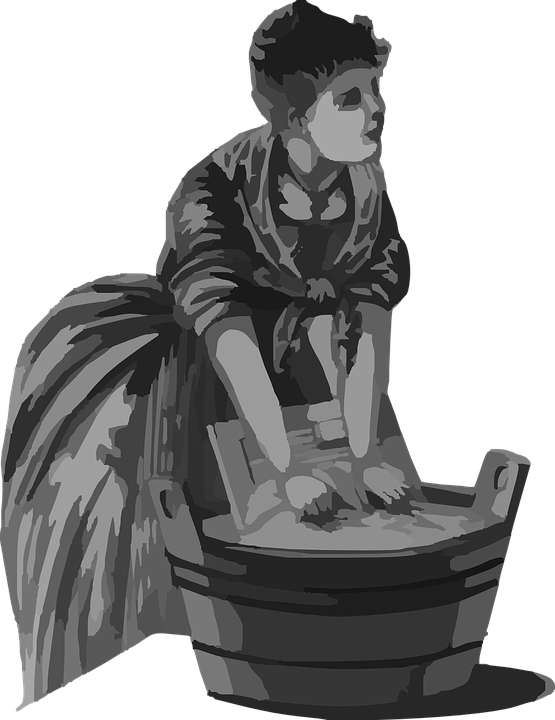 Approximately Four Hundred Known Cases Of Women Serving - Lady Washing Clothes Illustration (555x720), Png Download