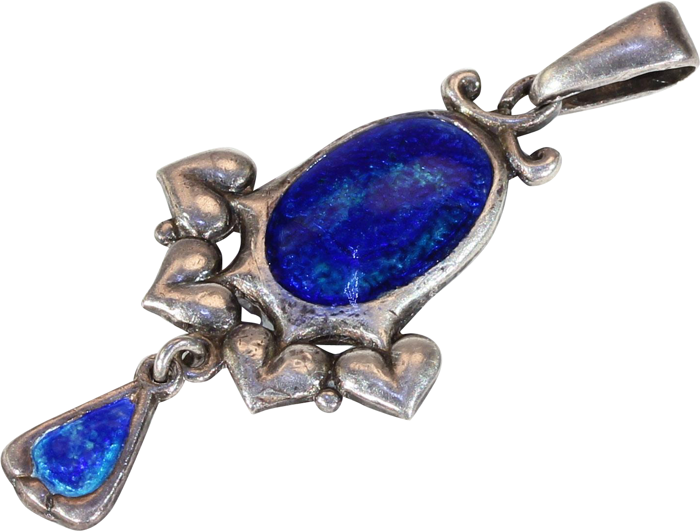 Antique Charles Horner Silver And Enamel Pendant Cobalt - Charles Horner (1422x1422), Png Download
