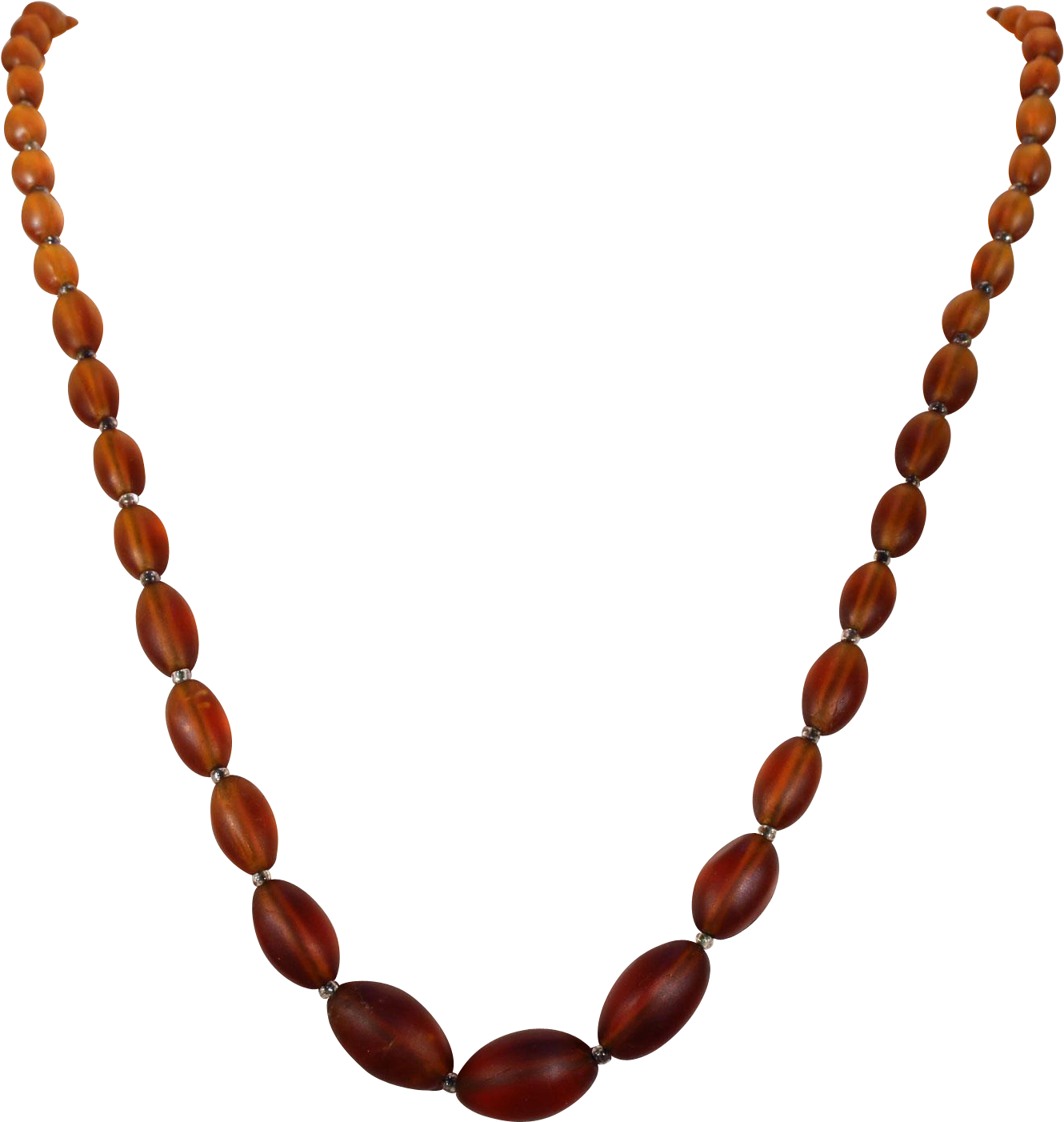 Brown Edwardian Glass Bead Necklace (1401x1401), Png Download