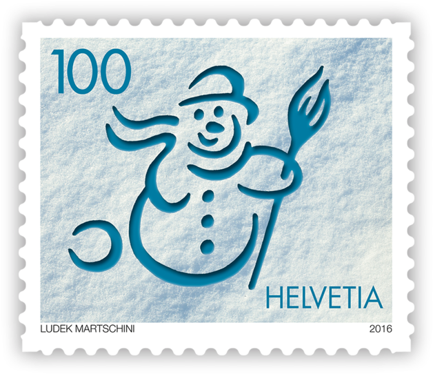 Four Stamps For Christmas - Sondermarke Schweiz Yello (638x552), Png Download