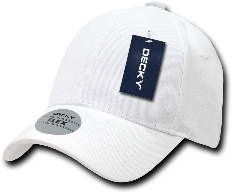 870 Pl Wht V=1537921930 - Decky 870 2 Size Curve Bill Flex Caps - White, L Xl (1000x1000), Png Download