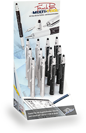 261 42019 Schwarz Silber 261 42019 Schwarz 261 42019 - Wedo Stylus Touchpen Touch Pen Multi-tool , 12er Display (900x490), Png Download