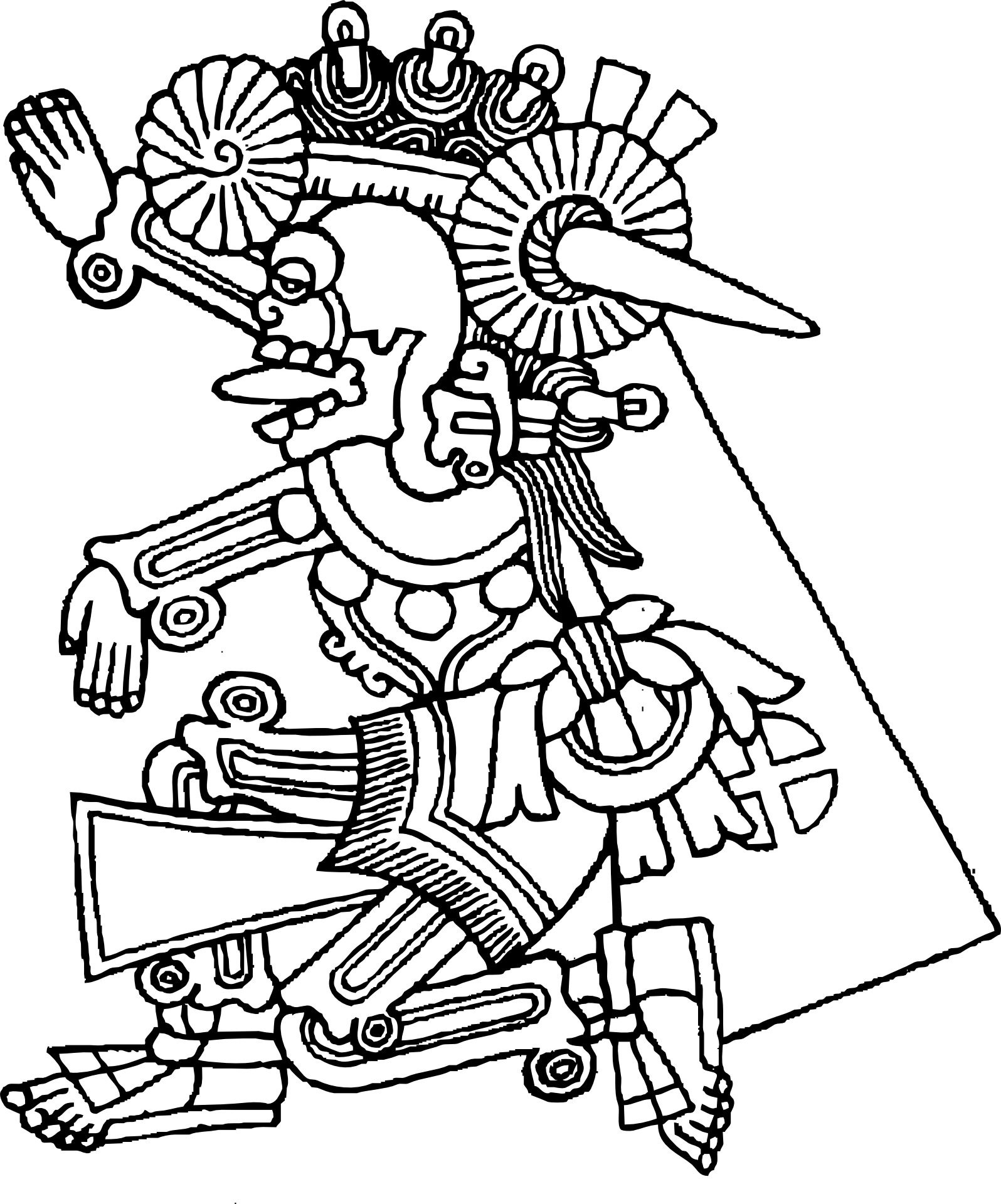 Graphic Black And White Stock Mictlantecuhtli Transprent - Mictlantecuhtli Png (1596x1920), Png Download