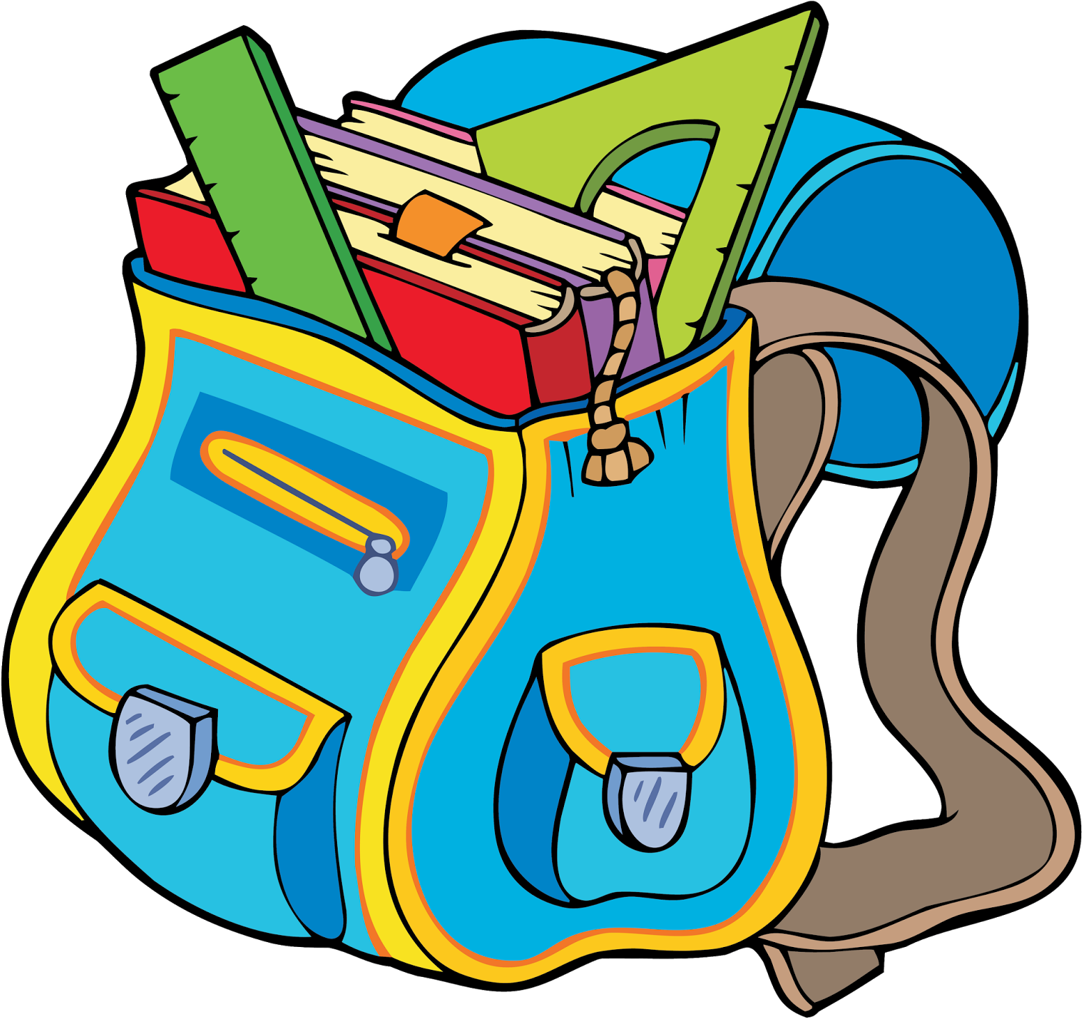 Clip Art Bag Transprent Png Free Download - School Bag Clipart (1600x1495), Png Download