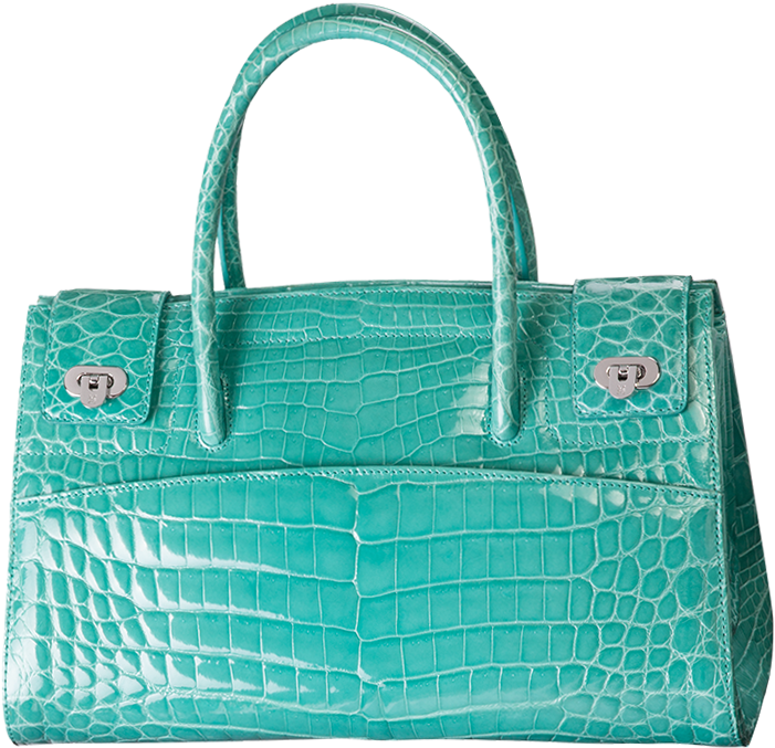 Crocodile Leather Droplet Handbag (700x700), Png Download