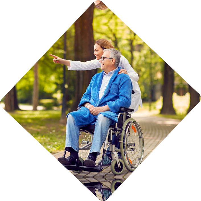 Caregiver Taking Care The Old Man - Home Care (706x706), Png Download