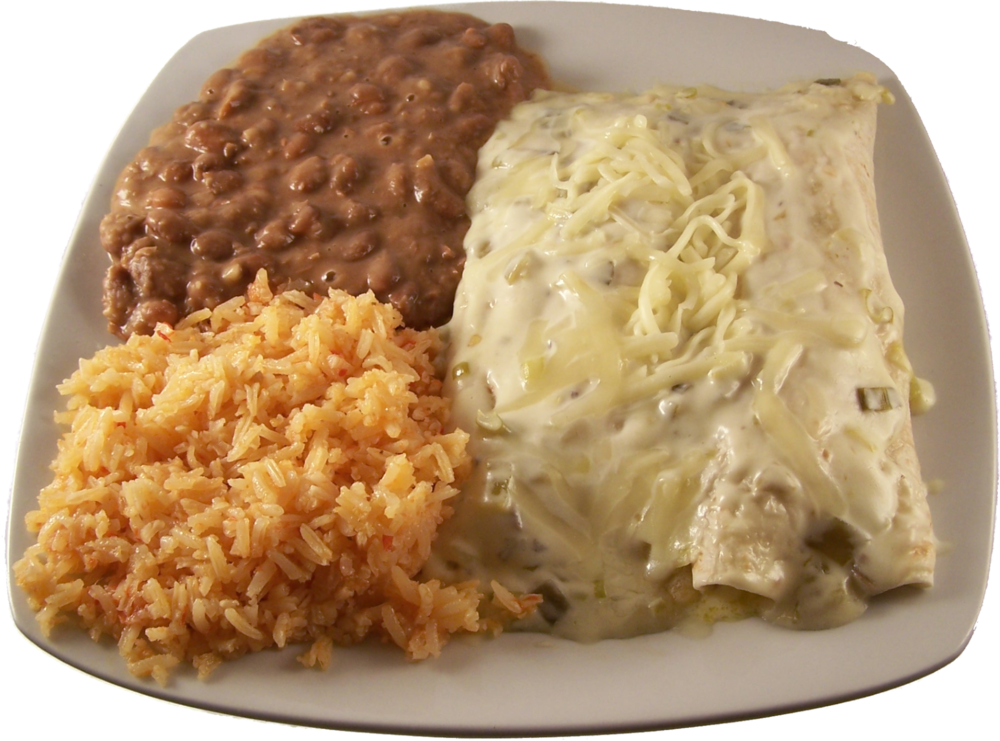Enchiladas Suizas Two Flour Tortilla Chicken Enchiladas - Enchilada (1000x741), Png Download