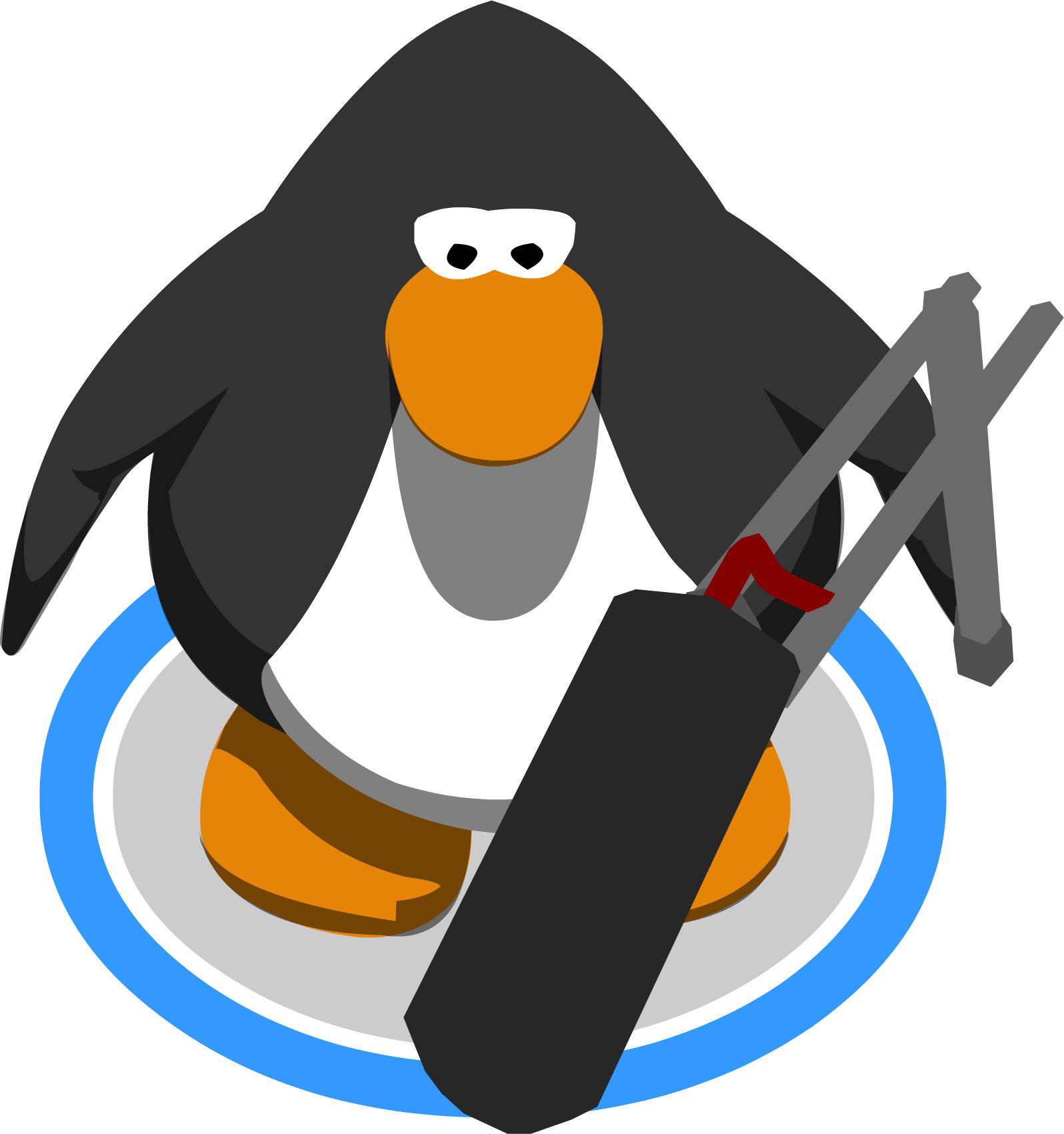 Boom Mic In-game - Club Penguin Purple (1596x1701), Png Download