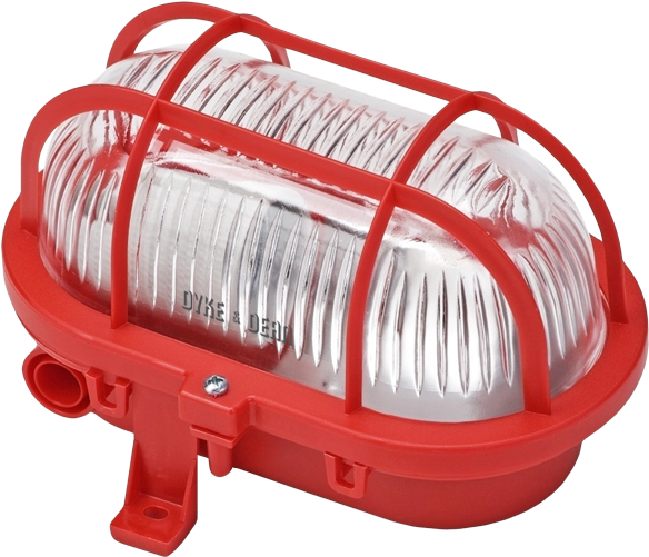 Red Oval Bulkhead - Light Fixture (600x600), Png Download