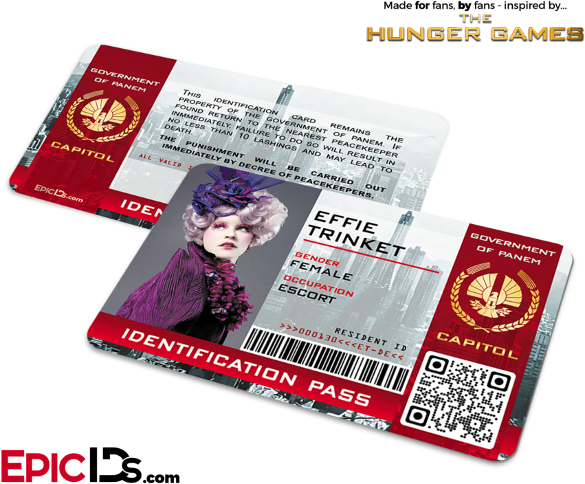 The Hunger Games Inspired Capitol Identification Card - Hunger Games Id (900x750), Png Download