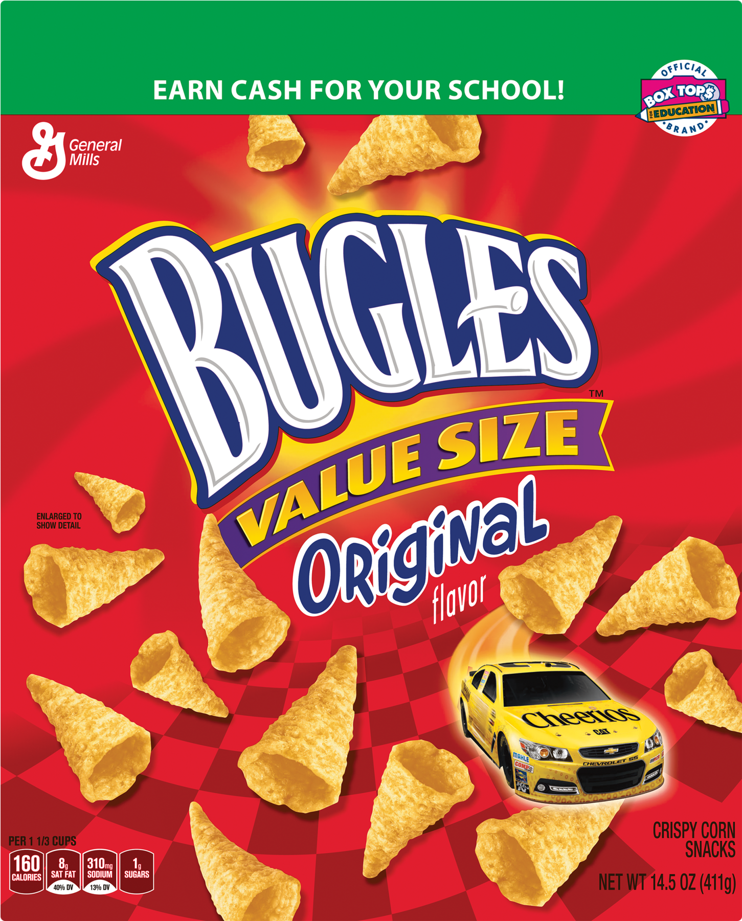 Bugles Nacho Cheese Flavor Crispy Corn Snacks 14.5 (1800x1800), Png Download