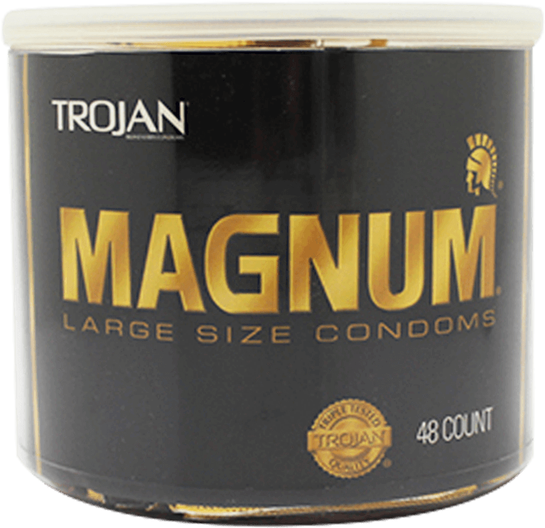 Trojan Black Jar 48/1ct - Trojan Magnum Condoms - 36 Count (800x780), Png Download