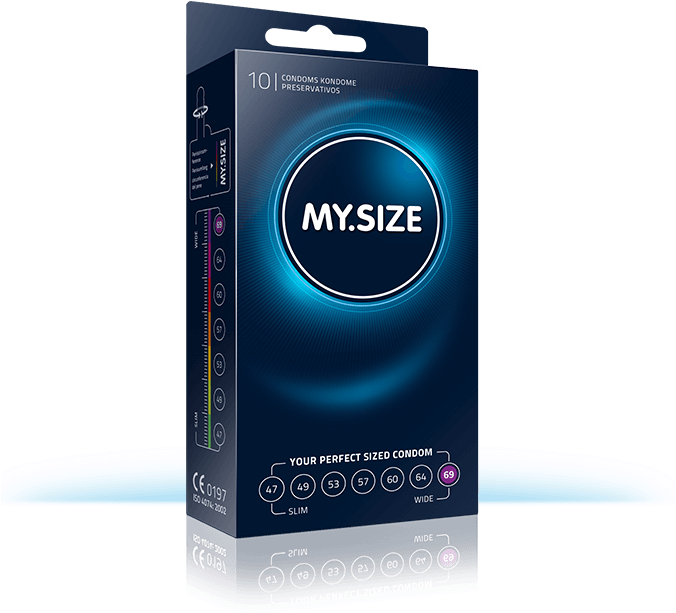 Size Condoms In 7 Sizes - My Size Condoms 10 Pack 53 Mm (768x711), Png Download